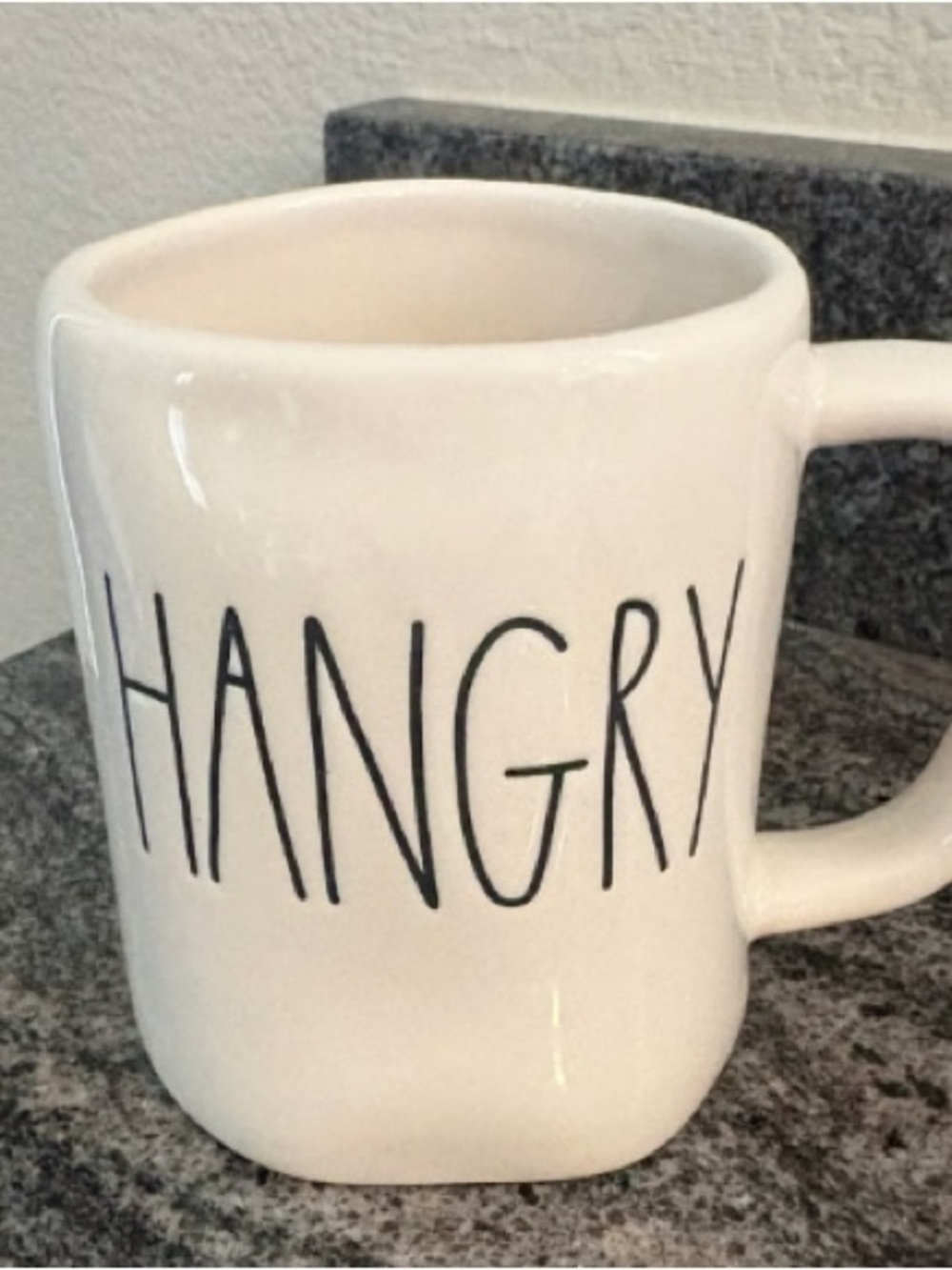 Cream Ceramic 'HANGRY' Coffee Mug - Playful Kitchen Cup
